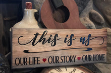 Hand Painted "this is us" Pine Plaque