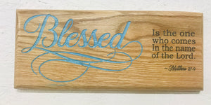Blessed Oak Wood Plaque