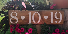 Custom Pine Stained Wedding Date Wood Plaque